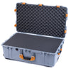 Pelican 1650 Case, Silver with Yellow Handles & Push-Button Latches Pick & Pluck Foam with Convoluted Lid Foam ColorCase 016500-0001-180-241