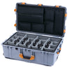 Pelican 1650 Case, Silver with Yellow Handles & Push-Button Latches TrekPak Divider System with Laptop Computer Pouch ColorCase 016500-0220-180-241