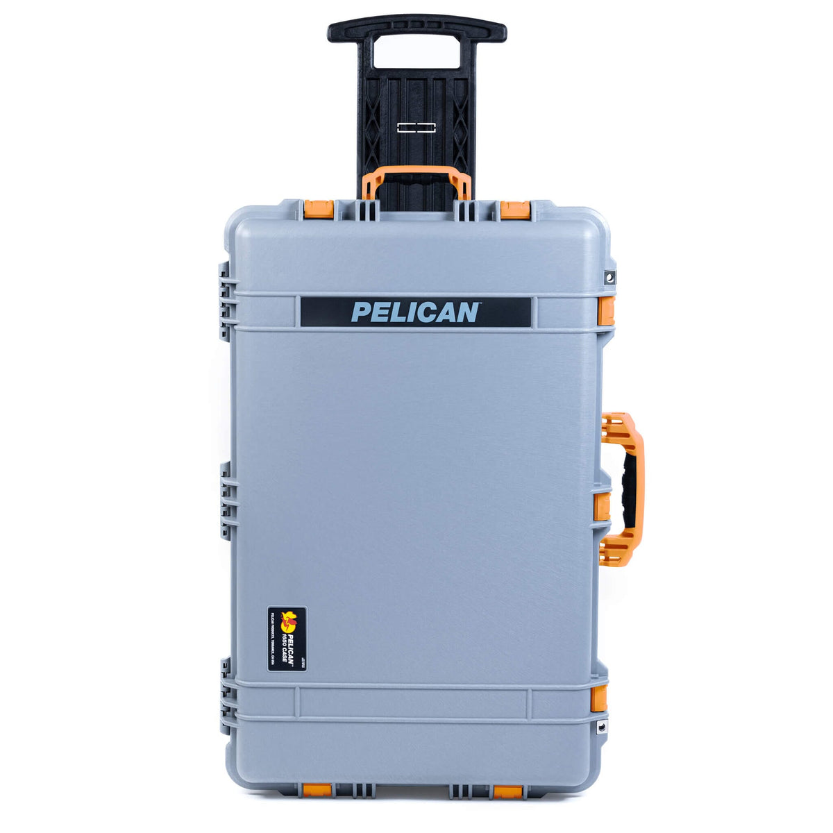 Pelican 1650 Case, Silver with Yellow Handles &amp; Push-Button Latches ColorCase 