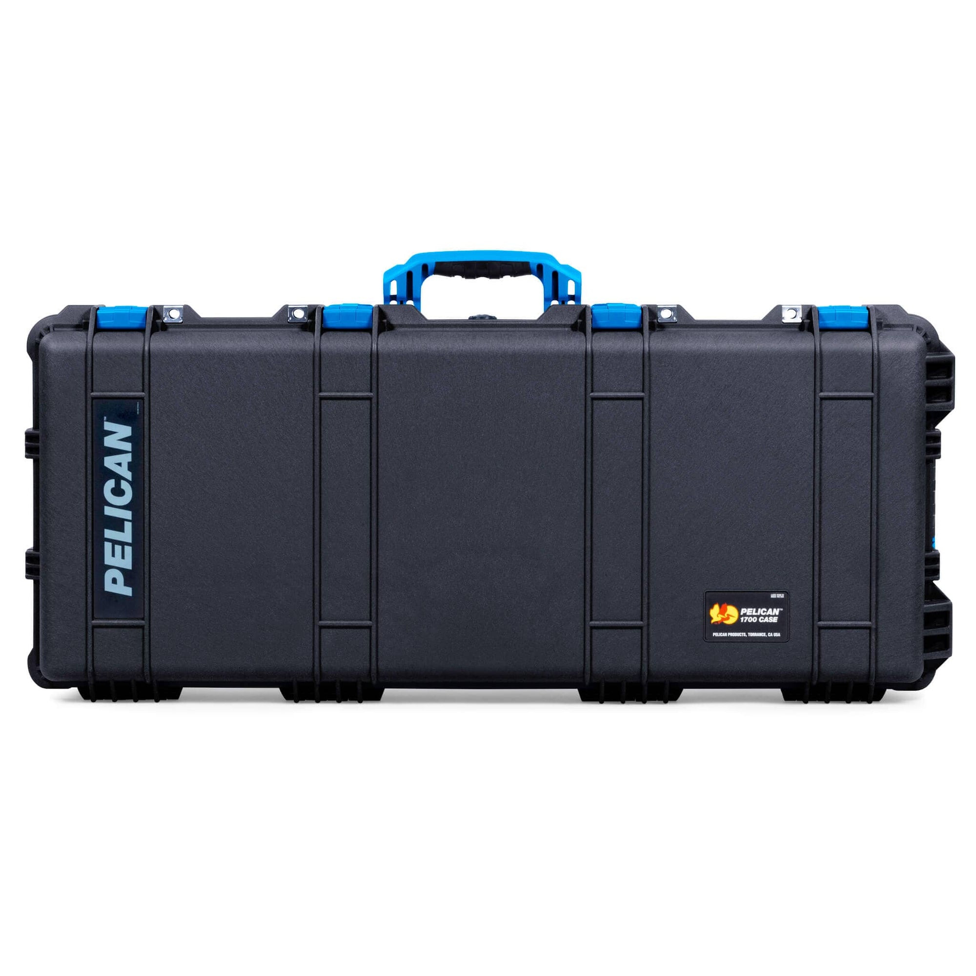 Pelican 1700 Protector Long Case, Black with Blue Handles & Latches (Gen2) ColorCase 