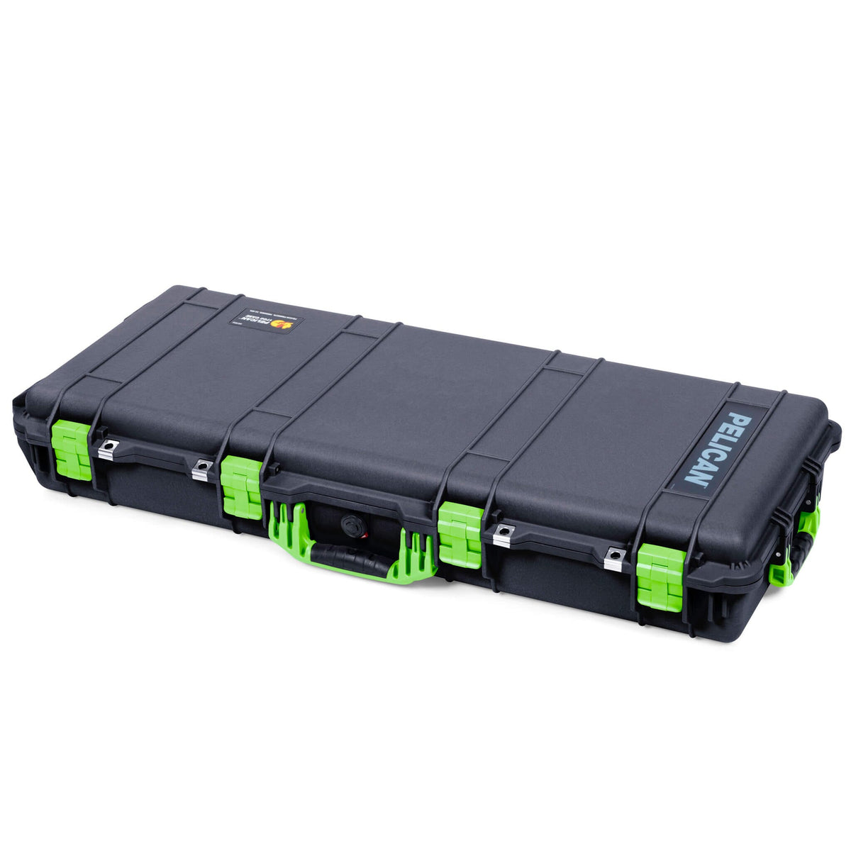 Pelican 1700 Protector Long Case, Black with Lime Green Handles &amp; Latches (Gen2) ColorCase 