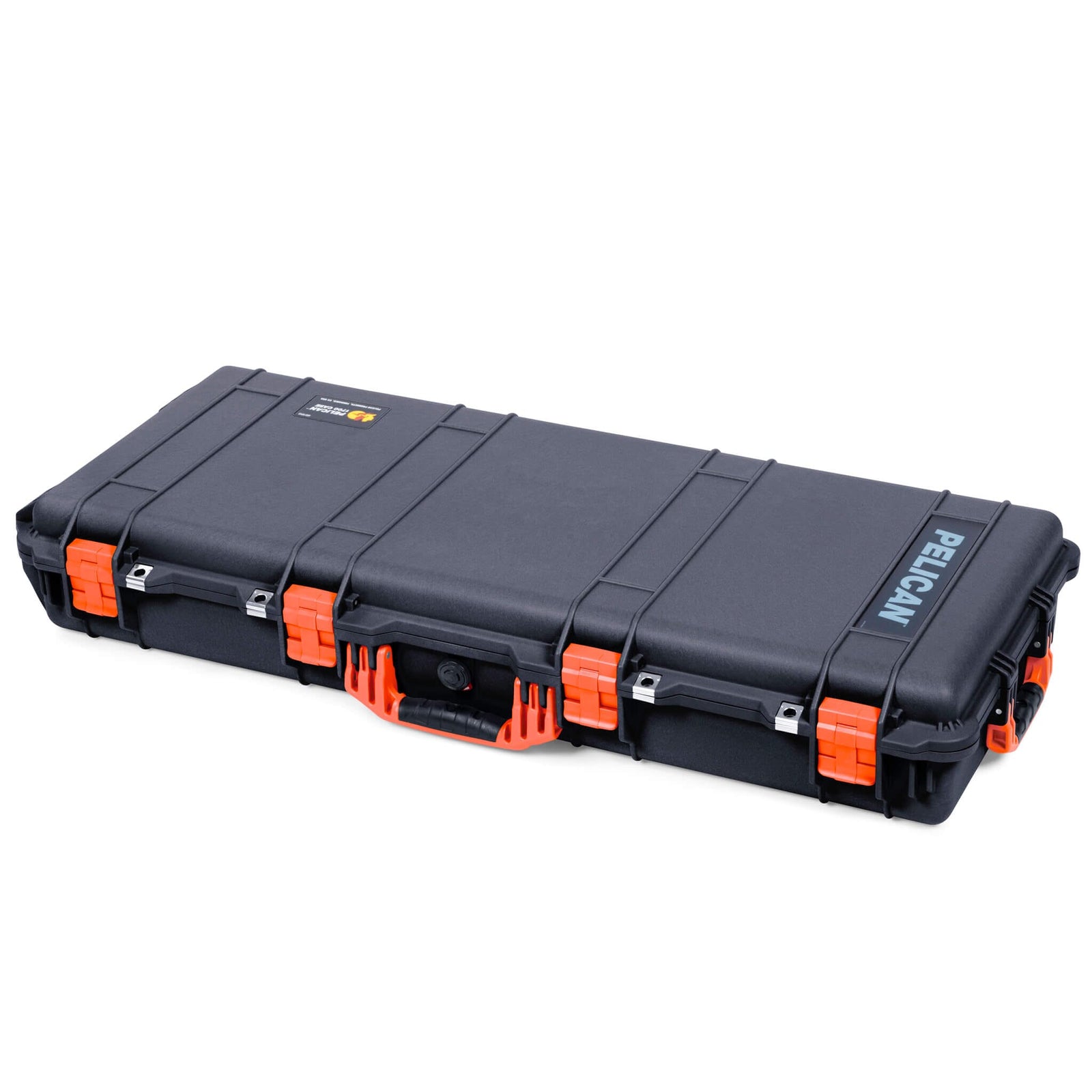 Pelican 1700 Protector Long Case, Black with Orange Handles & Latches (Gen2) ColorCase 