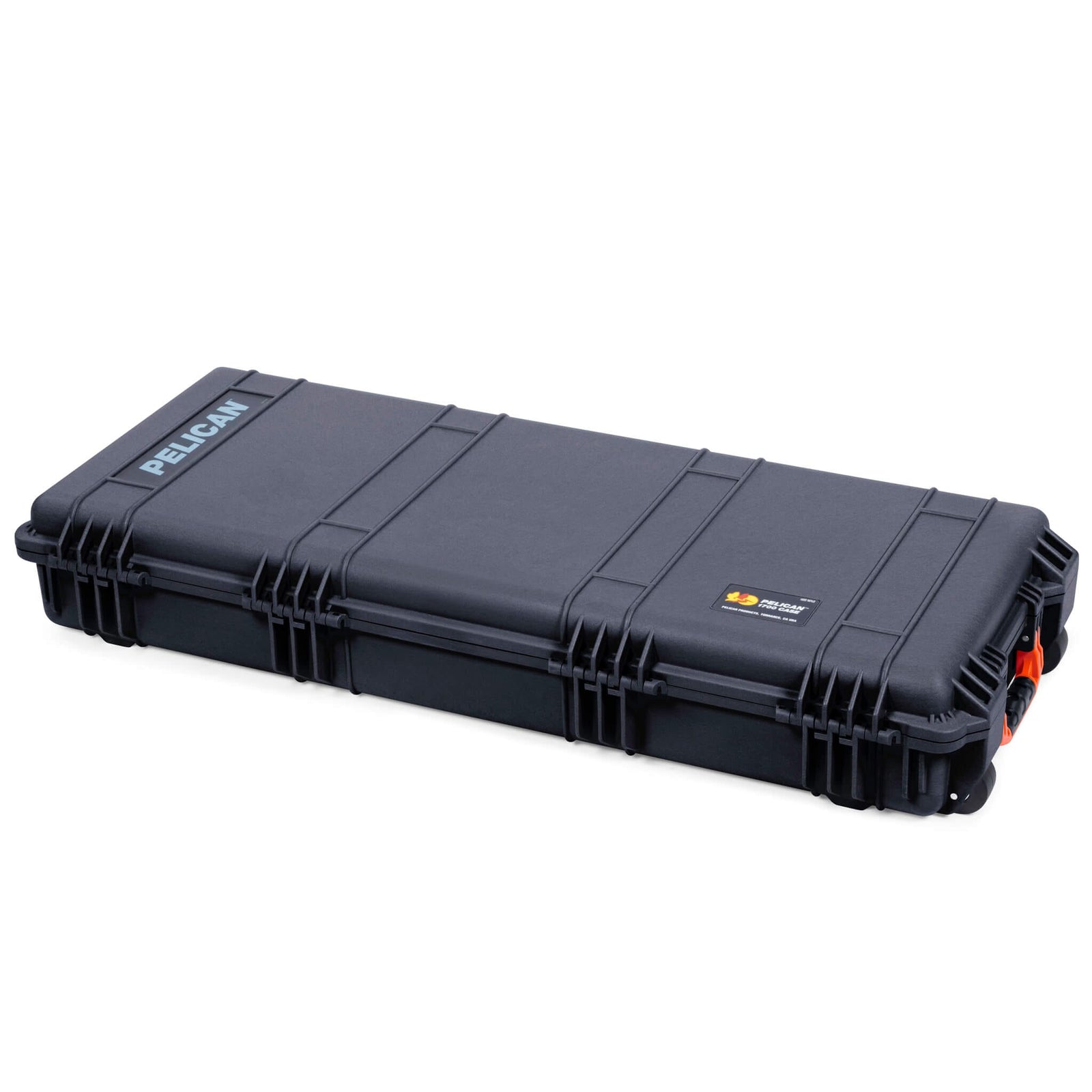Pelican 1700 Protector Long Case, Black with Orange Handles & Latches (Gen2) ColorCase 