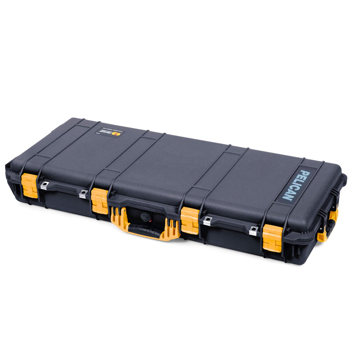 Pelican 1700 Protector Long Case, Black with Yellow Handles &amp; Latches (Gen2) ColorCase 