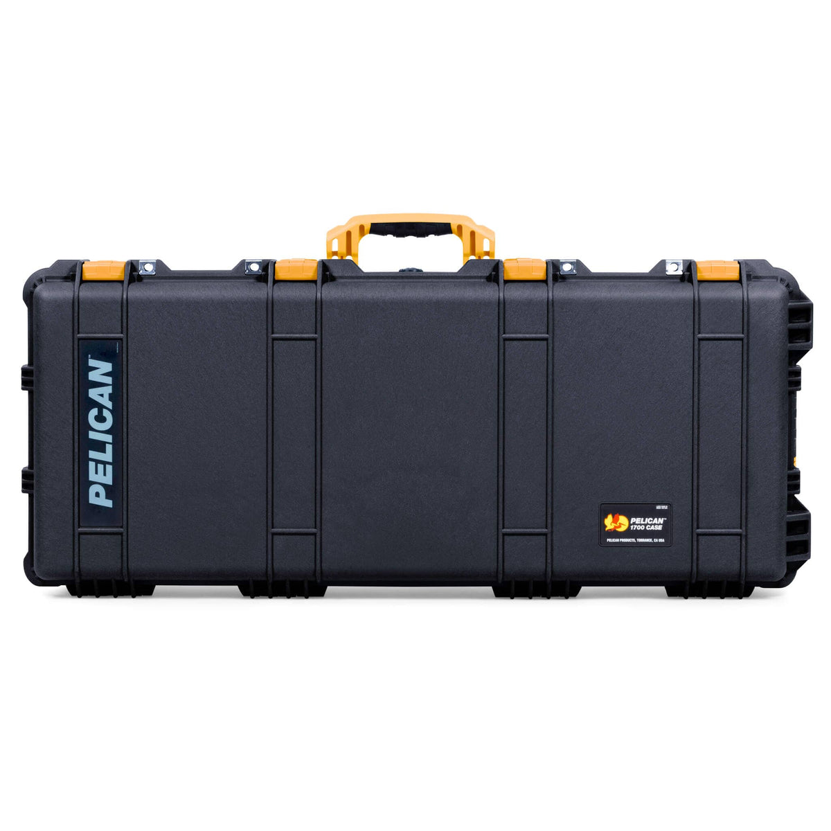 Pelican 1700 Protector Long Case, Black with Yellow Handles &amp; Latches (Gen2) ColorCase 