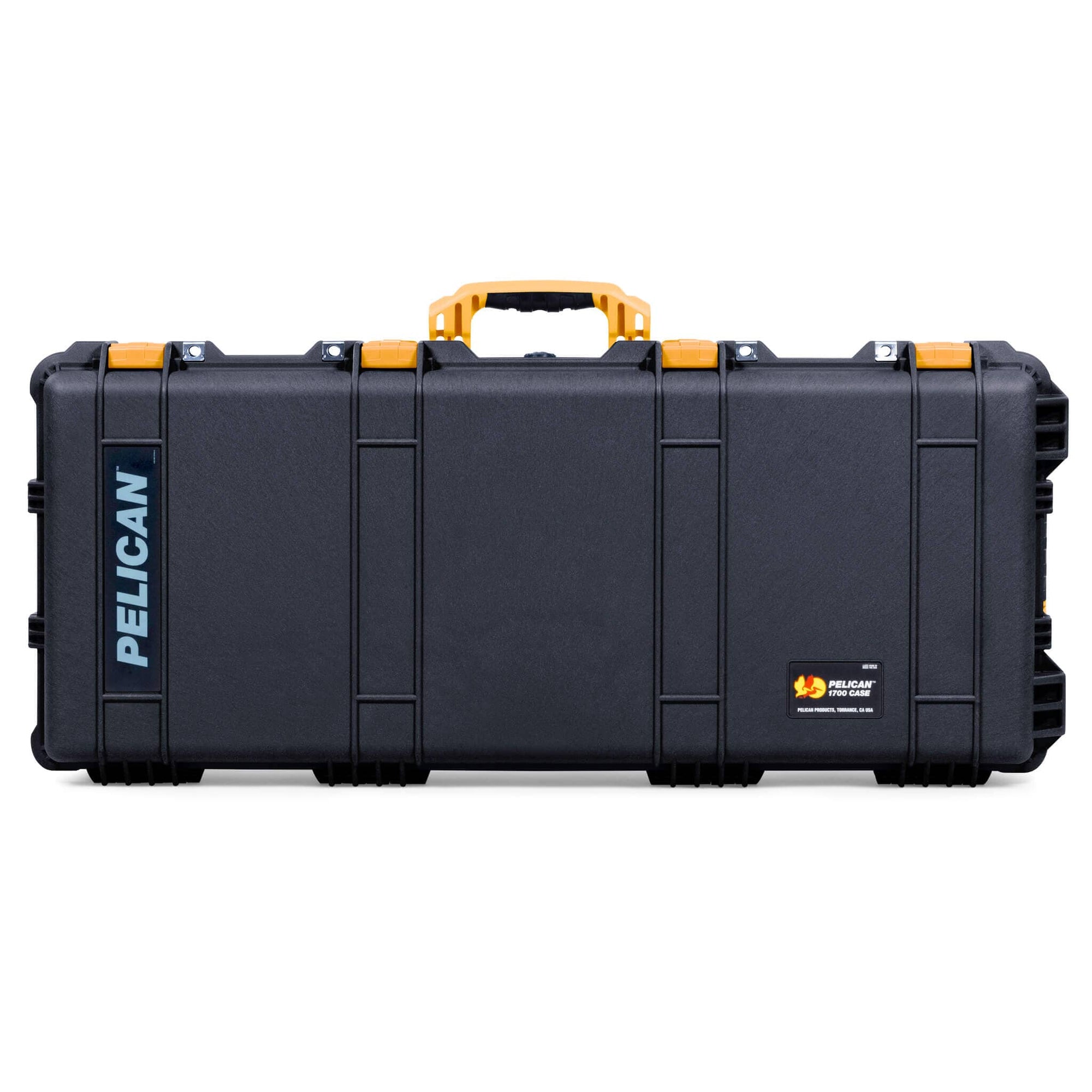 Pelican 1700 Protector Long Case, Black with Yellow Handles & Latches (Gen2) ColorCase 