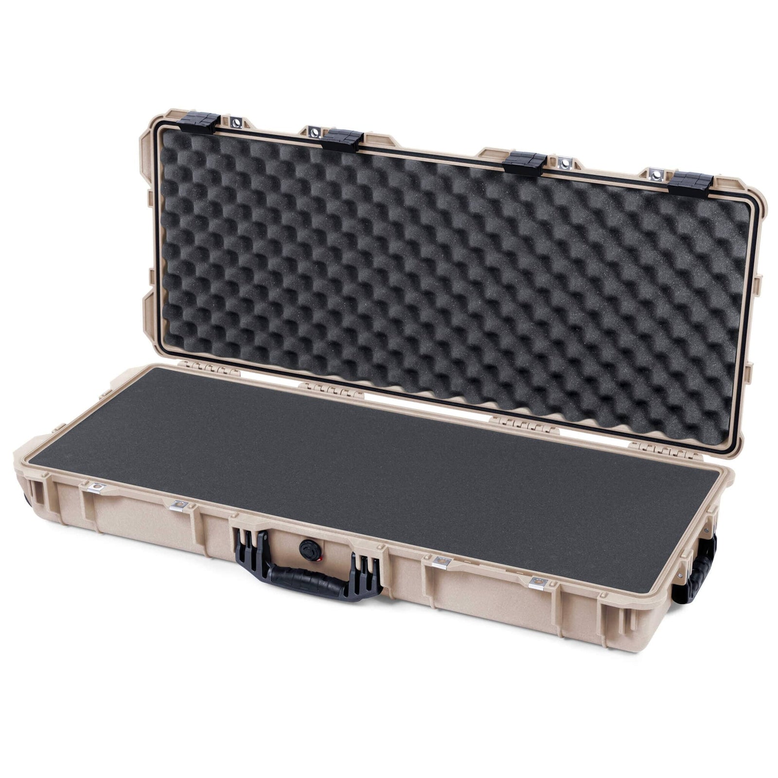 Pelican 1700 Protector Long Case, Desert Tan with Black Handles & Latches (Gen2) Solid Foam with Convoluted Lid Foam ColorCase 017000-0002-310-110