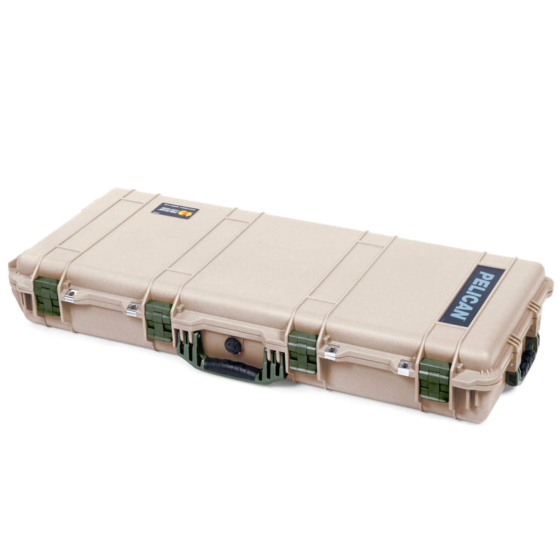 Pelican 1700 Protector Long Case, Desert Tan with OD Green Handles & Latches (Gen2) ColorCase 