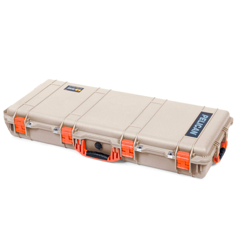 Pelican 1700 Protector Long Case, Desert Tan with Orange Handles & Latches (Gen2) ColorCase 