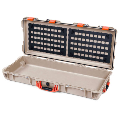 Pelican 1700 Protector Long Case, Desert Tan with Orange Handles & Latches (Gen2) EZ-Click™ MOLLE Panels Only ColorCase 017000-0400-310-150
