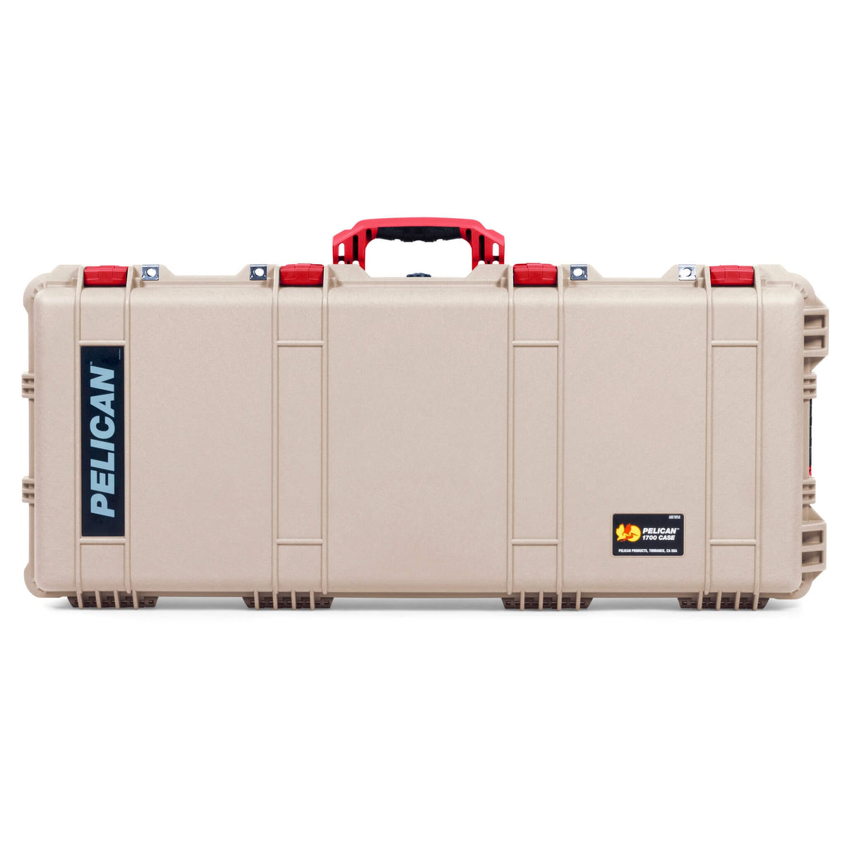 Pelican 1700 Protector Long Case, Desert Tan with Red Handles &amp; Latches (Gen2) ColorCase 