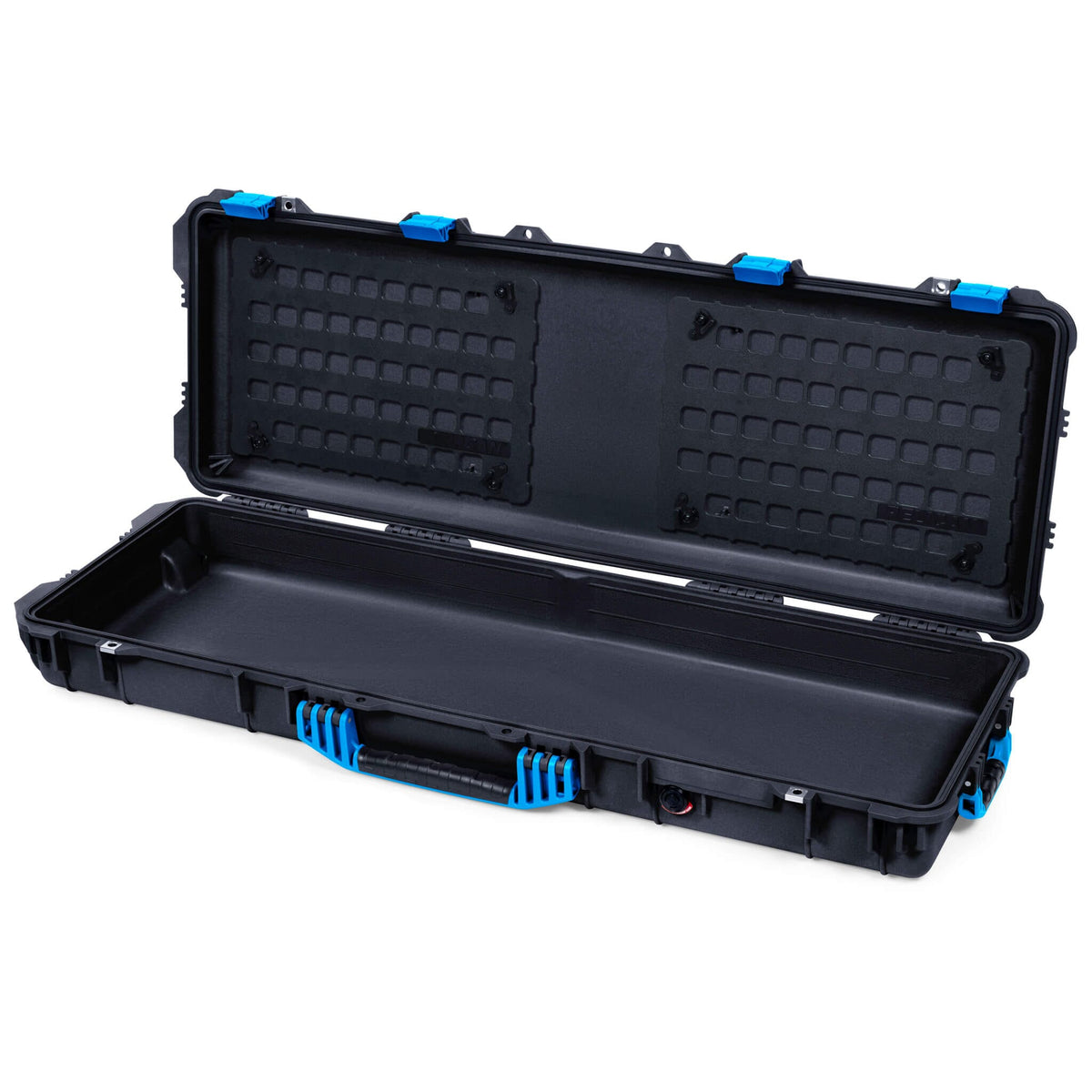 Pelican 1720 Protector Long Case, Black with Blue Handles &amp; Latches (Gen2) EZ-Click™ MOLLE Panels Only ColorCase 017200-0400-110-120