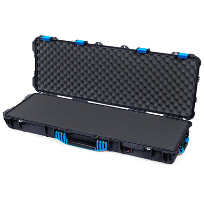Pelican 1720 Protector Long Case, Black with Blue Handles & Latches (Gen2) Solid Foam with Convoluted Lid Foam ColorCase 017200-0002-110-120