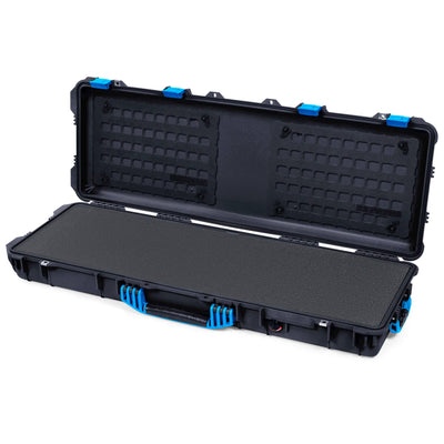 Pelican 1720 Protector Long Case, Black with Blue Handles & Latches (Gen2) Solid Foam with EZ-Click™ MOLLE Panels ColorCase 017200-0402-110-120