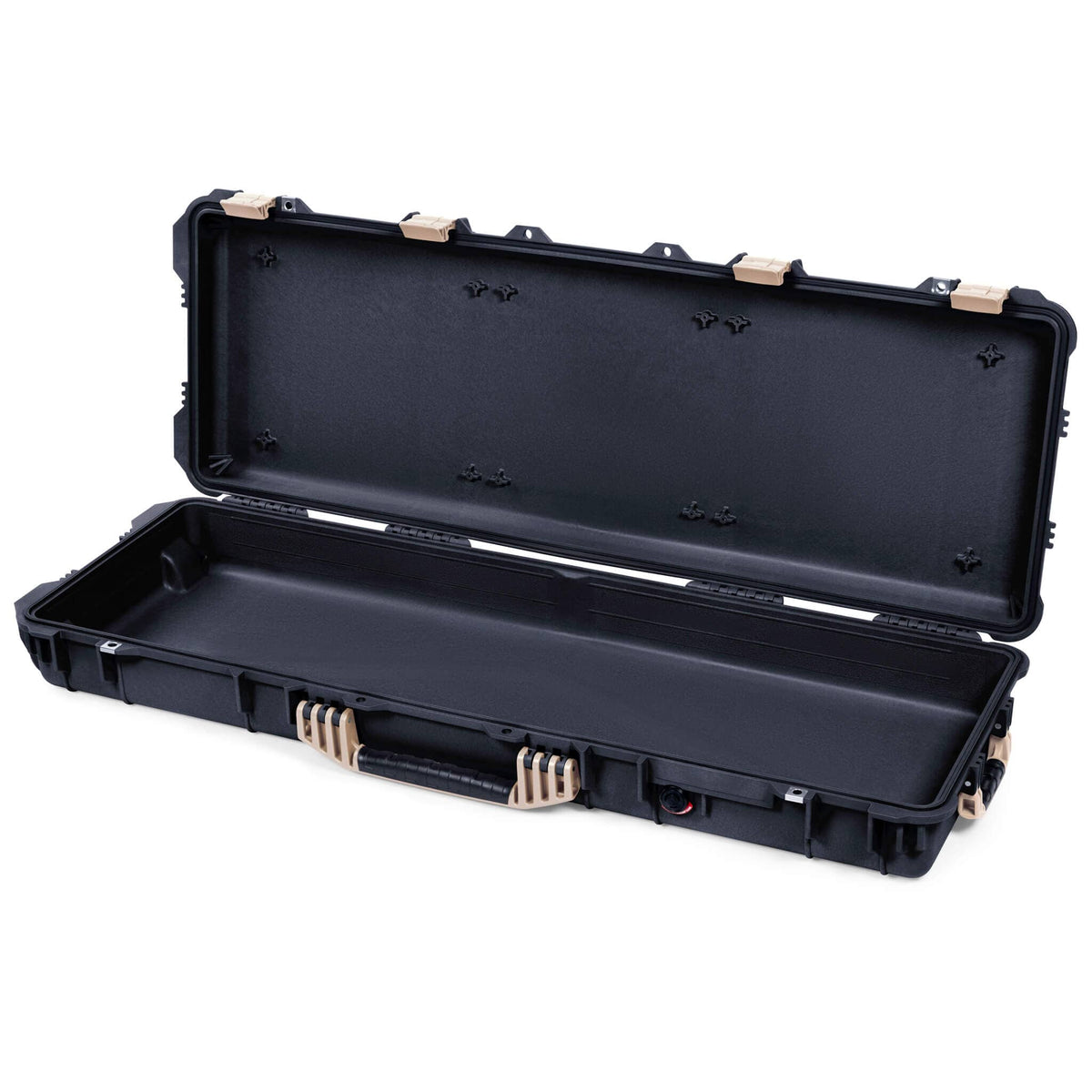 Pelican 1720 Protector Long Case, Black with Desert Tan Handles &amp; Latches (Gen2) None (Case Only) ColorCase 017200-0000-110-310