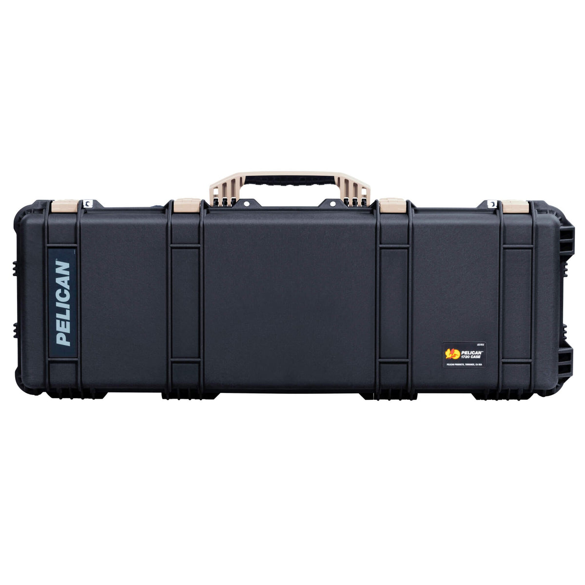 Pelican 1720 Protector Long Case, Black with Desert Tan Handles &amp; Latches (Gen2) ColorCase 