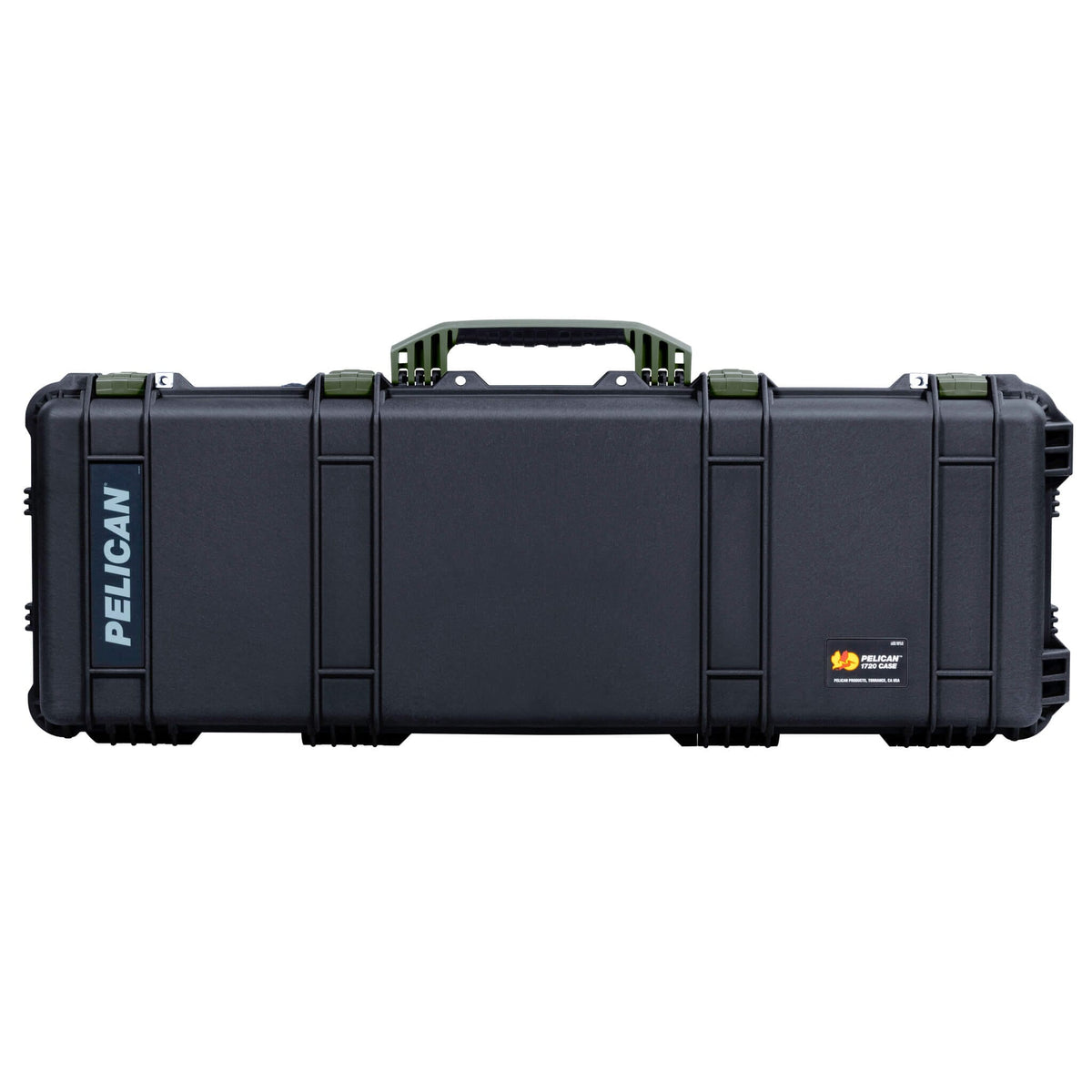 Pelican 1720 Protector Long Case, Black with OD Green Handles &amp; Latches (Gen2) ColorCase 