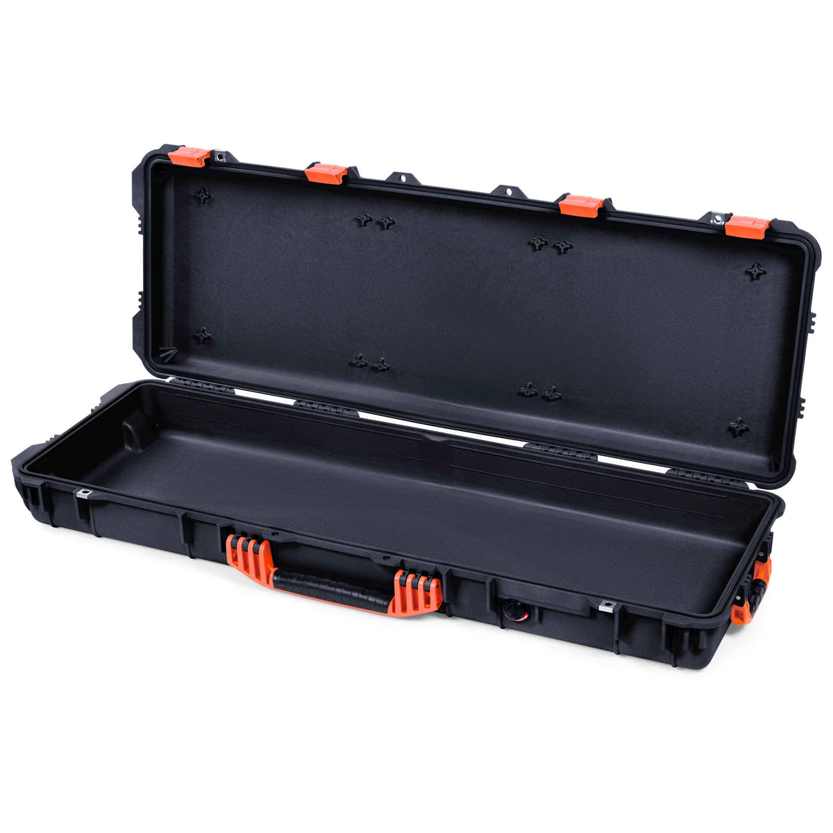 Pelican 1720 Protector Long Case, Black with Orange Handles &amp; Latches (Gen2) None (Case Only) ColorCase 017200-0000-110-150