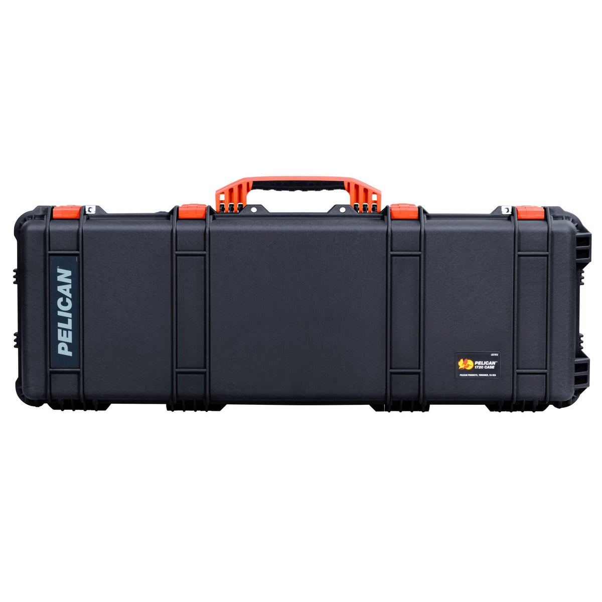 Pelican 1720 Protector Long Case, Black with Orange Handles &amp; Latches (Gen2) ColorCase 