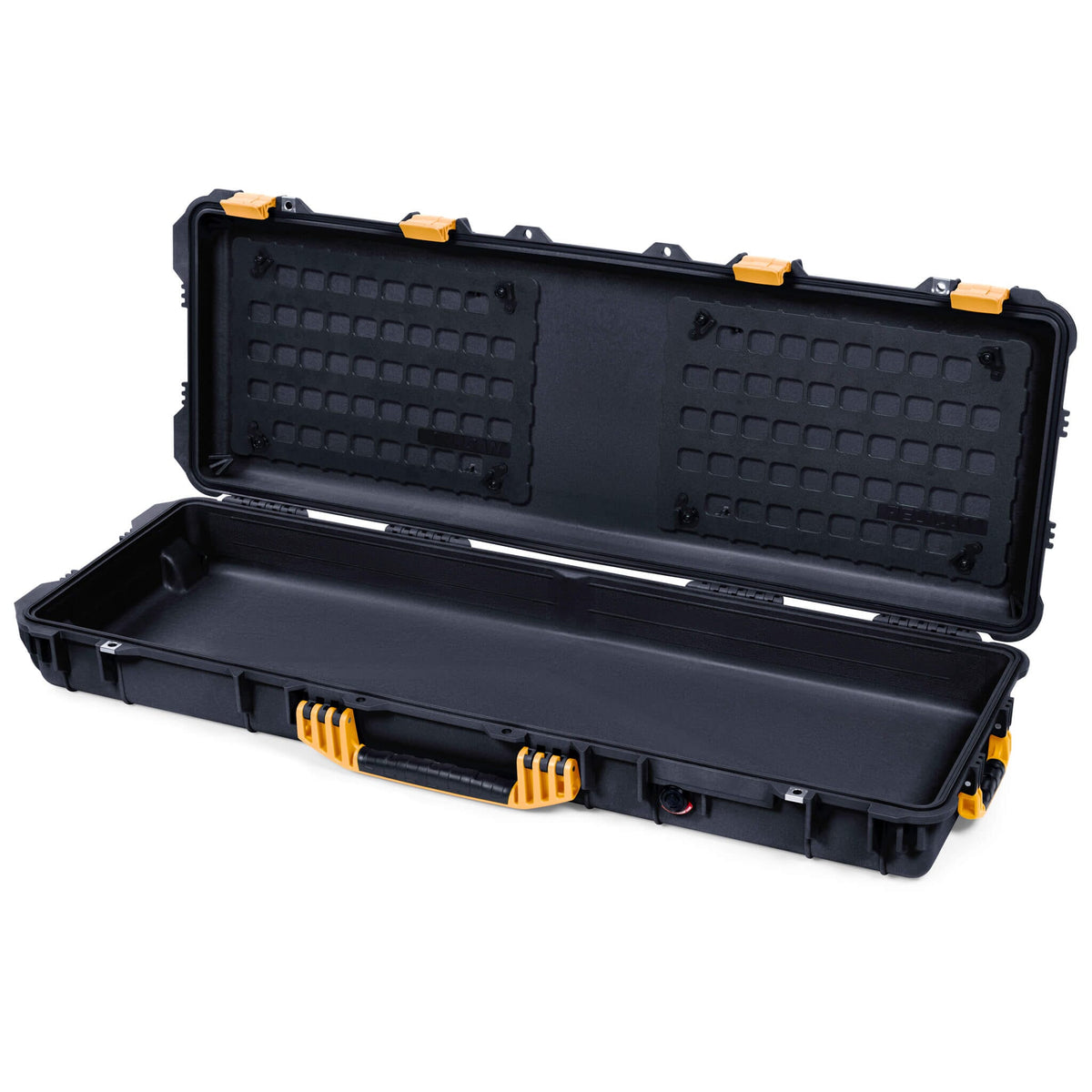 Pelican 1720 Protector Long Case, Black with Yellow Handles &amp; Latches (Gen2) EZ-Click™ MOLLE Panels Only ColorCase 017200-0400-110-240
