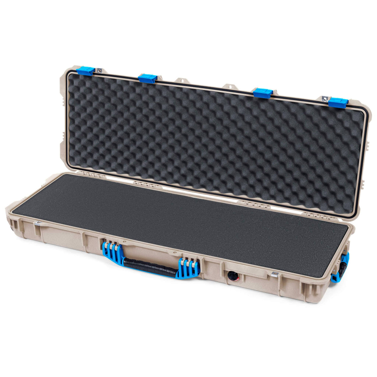 Pelican 1720 Protector Long Case, Desert Tan with Blue Handles &amp; Latches (Gen2) Pick &amp; Pluck Foam with Convoluted Lid Foam ColorCase 017200-0001-310-120