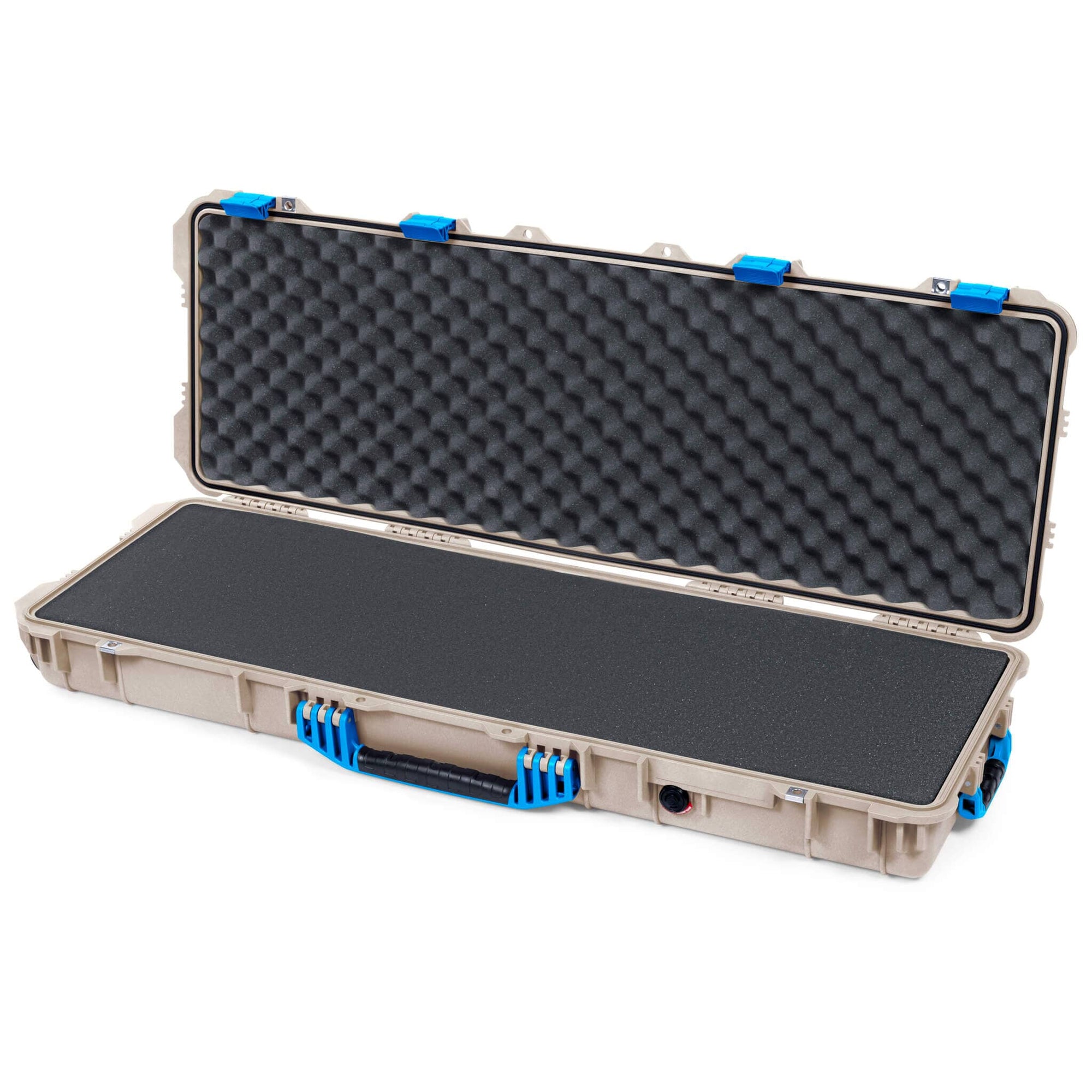 Pelican 1720 Protector Long Case, Desert Tan with Blue Handles & Latches (Gen2) Solid Foam with Convoluted Lid Foam ColorCase 017200-0002-310-120