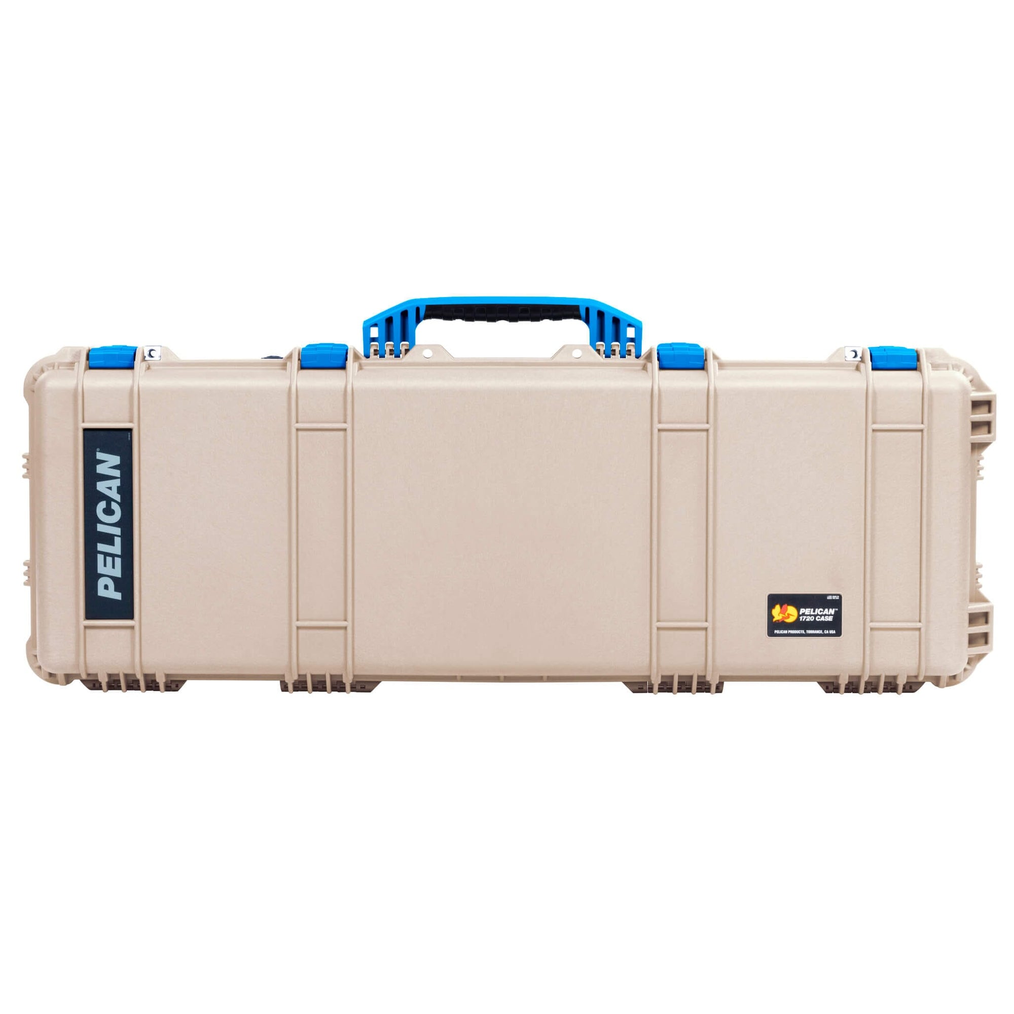 Pelican 1720 Protector Long Case, Desert Tan with Blue Handles & Latches (Gen2) ColorCase 