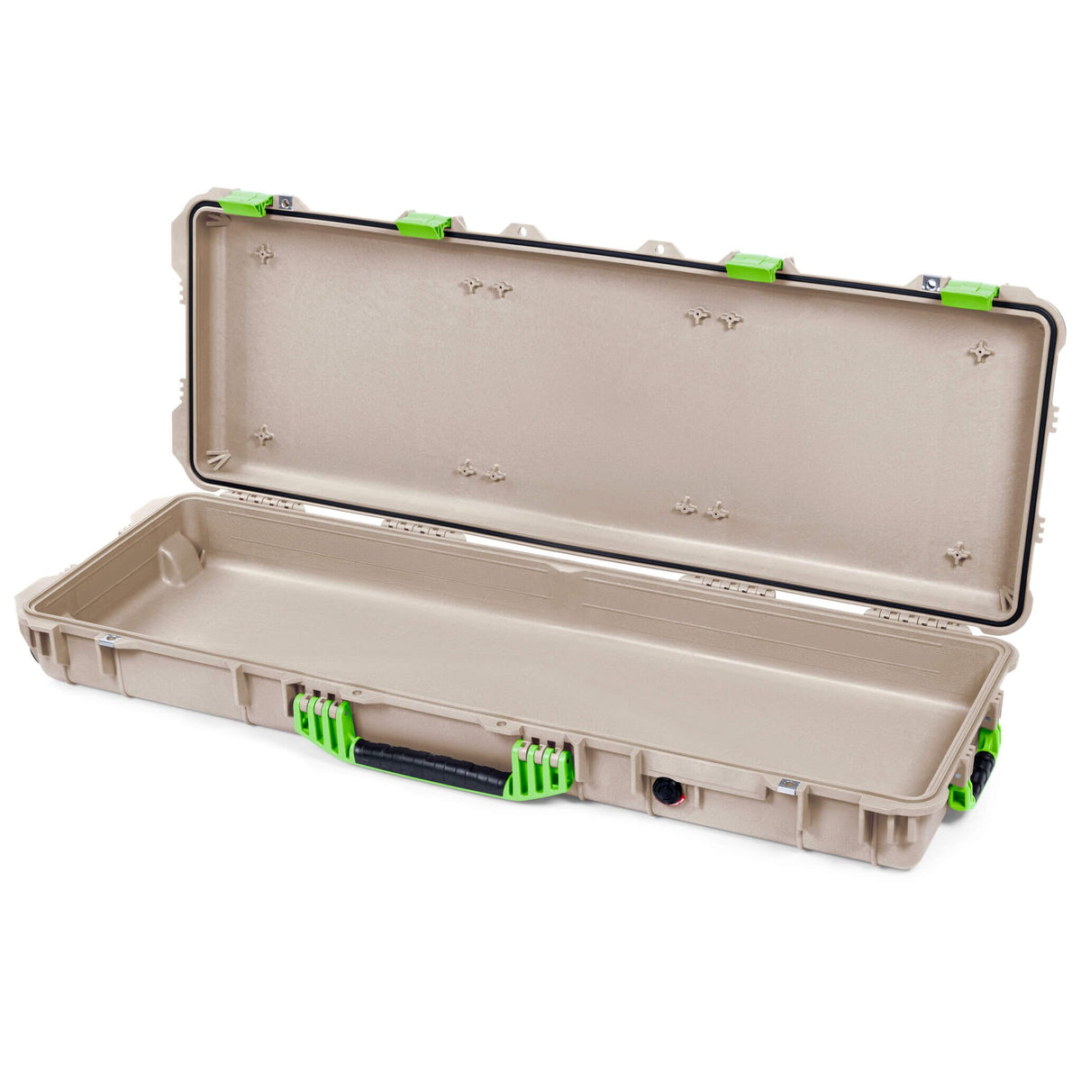 Pelican 1720 Protector Long Case, Desert Tan with Lime Green Handles &amp; Latches (Gen2) None (Case Only) ColorCase 017200-0000-310-300