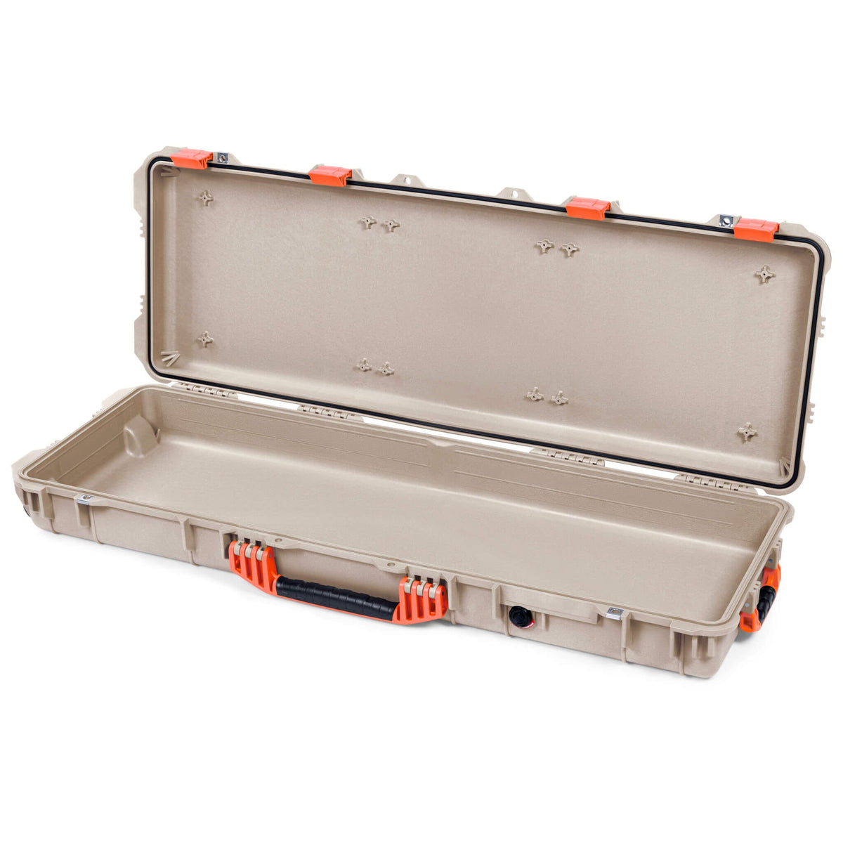Pelican 1720 Protector Long Case, Desert Tan with Orange Handles &amp; Latches (Gen2) None (Case Only) ColorCase 017200-0000-310-150
