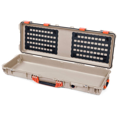 Pelican 1720 Protector Long Case, Desert Tan with Orange Handles & Latches (Gen2) EZ-Click™ MOLLE Panels Only ColorCase 017200-0400-310-150