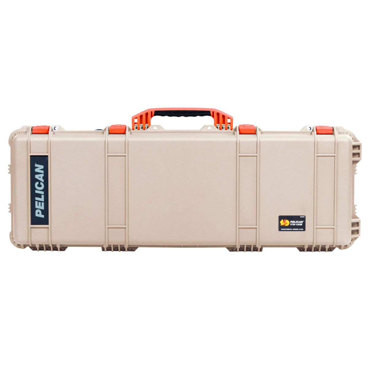 Pelican 1720 Protector Long Case, Desert Tan with Orange Handles &amp; Latches (Gen2) ColorCase 