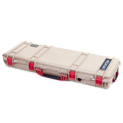 Pelican 1720 Protector Long Case, Desert Tan with Red Handles & Latches (Gen2) ColorCase