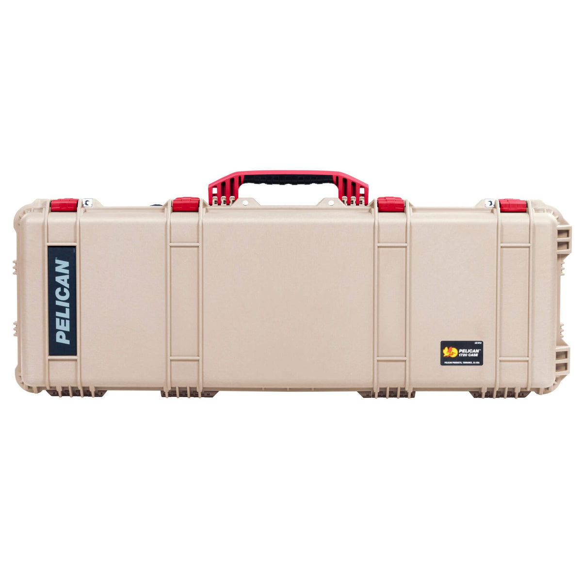 Pelican 1720 Protector Long Case, Desert Tan with Red Handles &amp; Latches (Gen2) ColorCase 