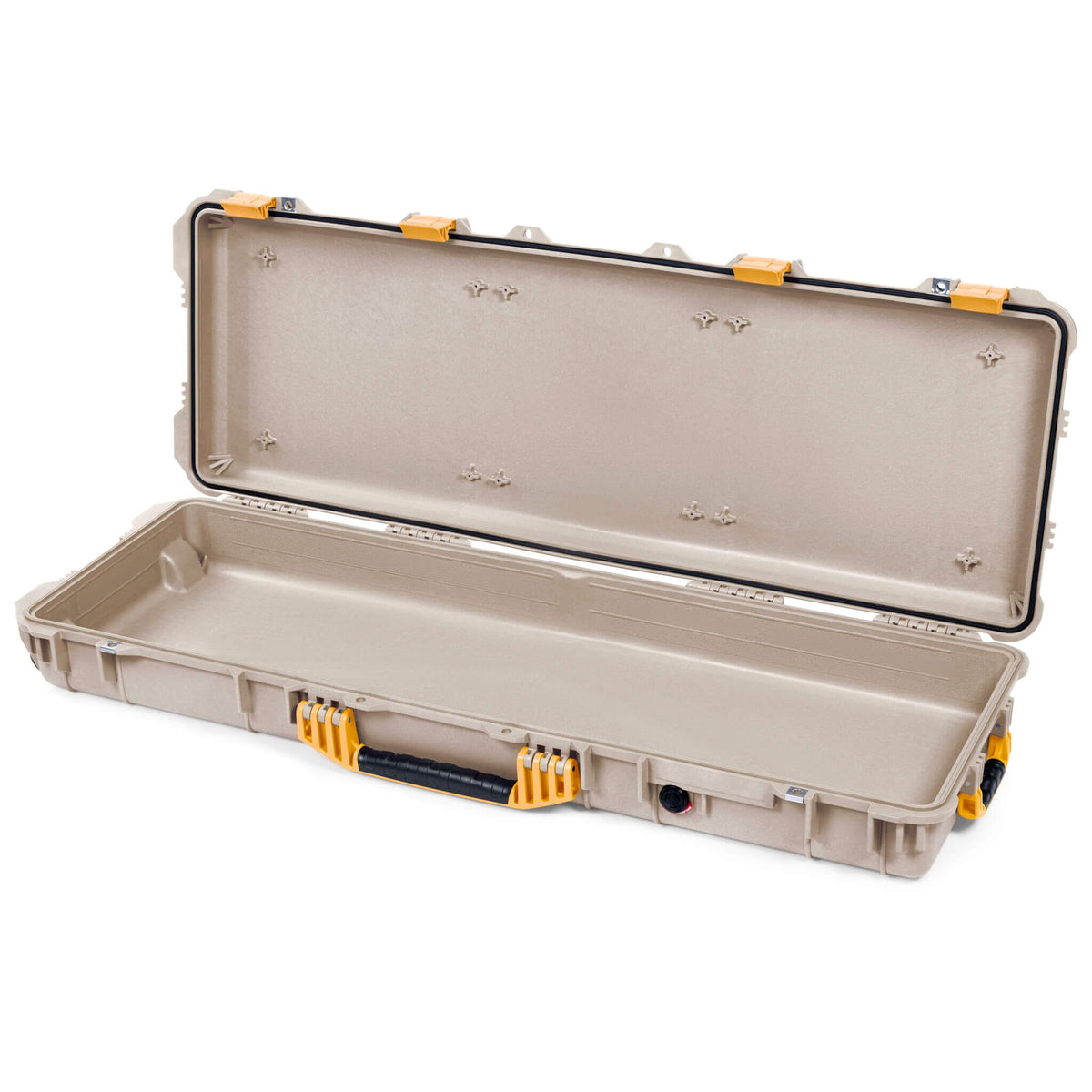 Pelican 1720 Protector Long Case, Desert Tan with Yellow Handles &amp; Latches (Gen2) None (Case Only) ColorCase 017200-0000-310-240