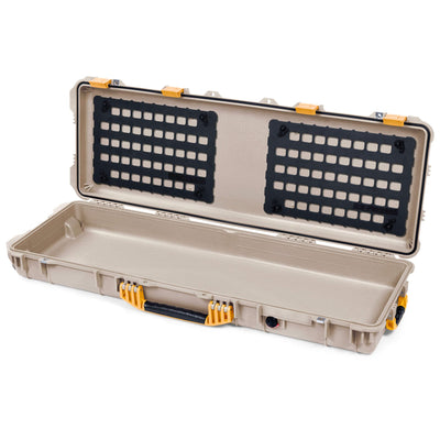 Pelican 1720 Protector Long Case, Desert Tan with Yellow Handles & Latches (Gen2) EZ-Click™ MOLLE Panels Only ColorCase 017200-0400-310-240
