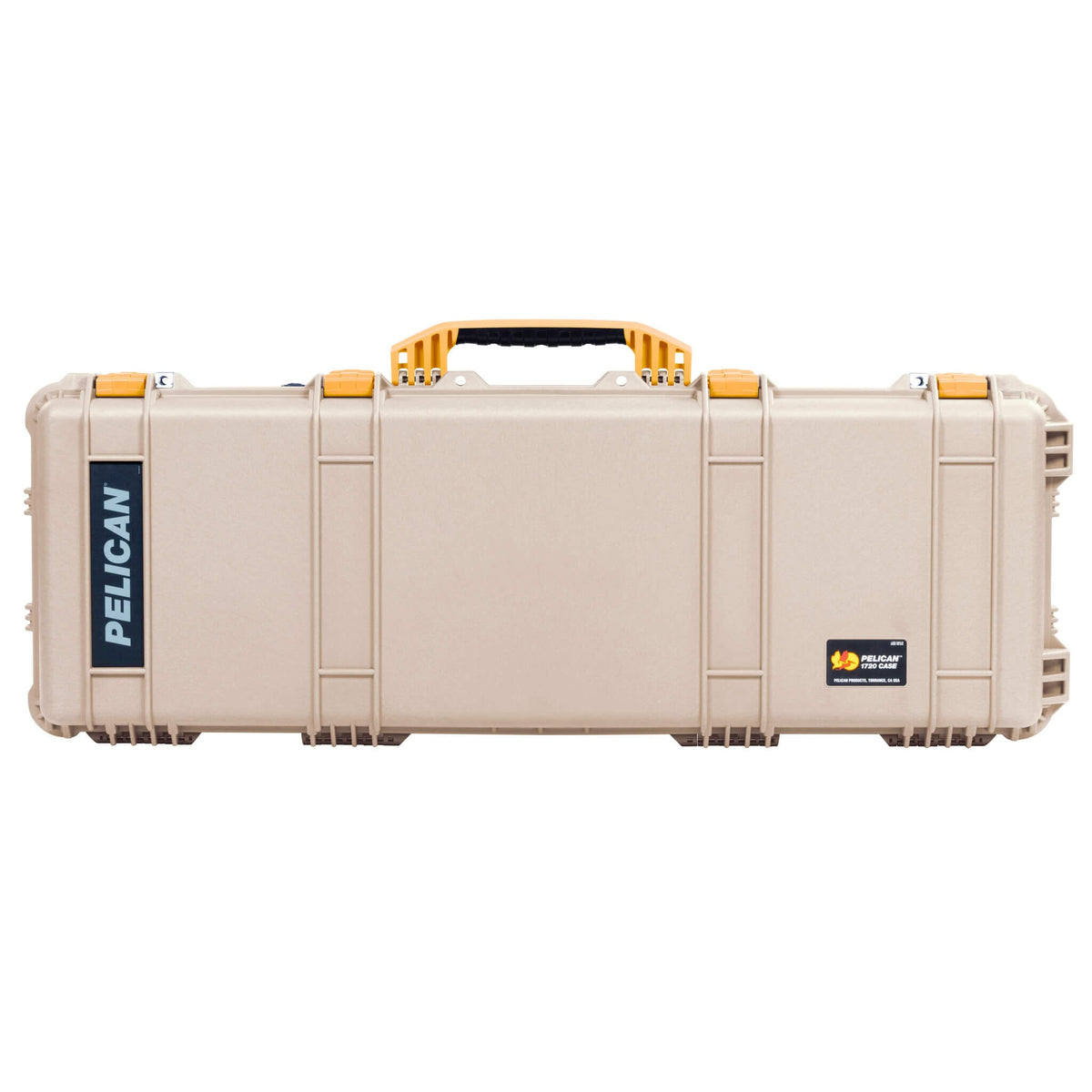 Pelican 1720 Protector Long Case, Desert Tan with Yellow Handles &amp; Latches (Gen2) ColorCase 