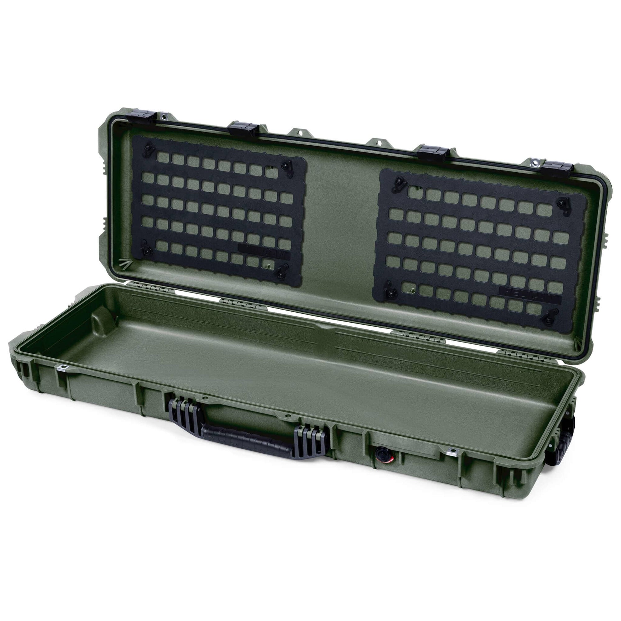 Pelican 1720 Protector Long Case, OD Green with Black Handles & Latches (Gen2) EZ-Click™ MOLLE Panels Only ColorCase 017200-0400-130-110