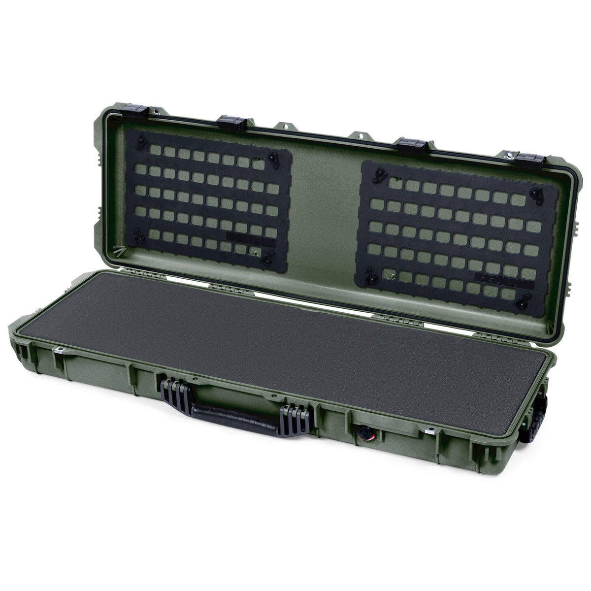 Pelican 1720 Protector Long Case, OD Green with Black Handles &amp; Latches (Gen2) Solid Foam with EZ-Click™ MOLLE Panels ColorCase 017200-0402-130-110