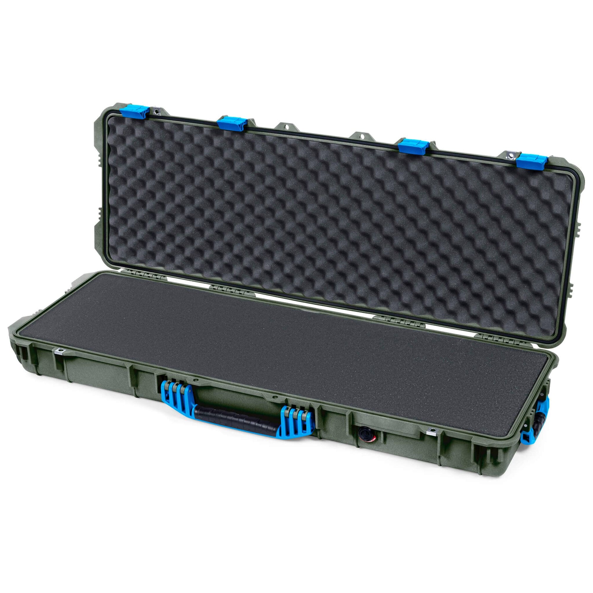 Pelican 1720 Protector Long Case, OD Green with Blue Handles & Latches (Gen2) Solid Foam with Convoluted Lid Foam ColorCase 017200-0002-130-120