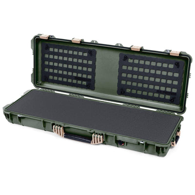Pelican 1720 Protector Long Case, OD Green with Desert Tan Handles & Latches (Gen2) Solid Foam with EZ-Click™ MOLLE Panels ColorCase 017200-0402-130-310