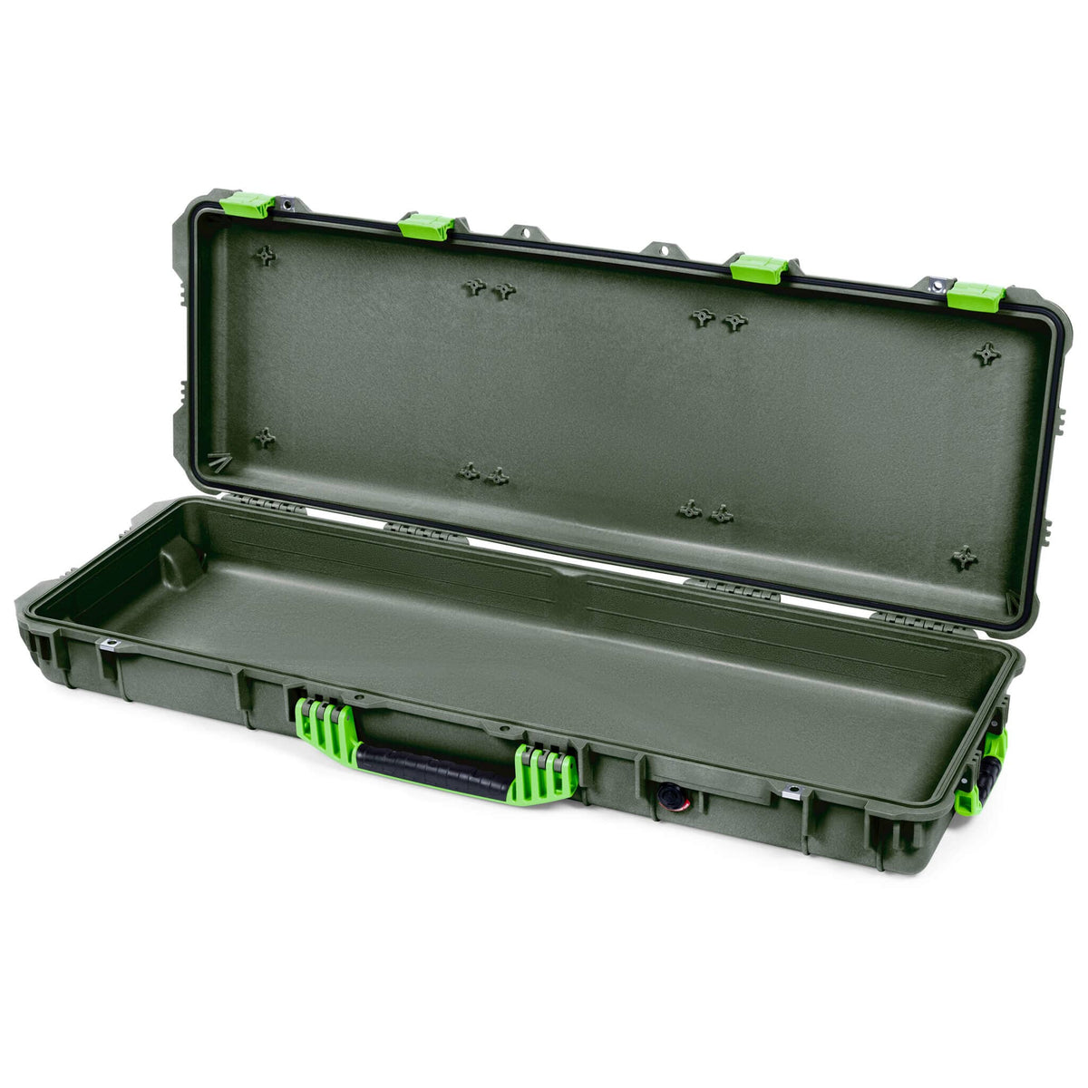 Pelican 1720 Protector Long Case, OD Green with Lime Green Handles &amp; Latches (Gen2) None (Case Only) ColorCase 017200-0000-130-300