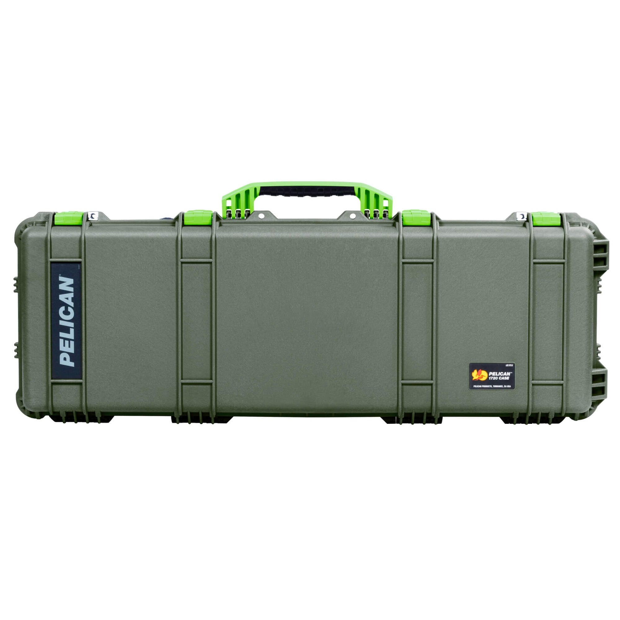 Pelican 1720 Protector Long Case, OD Green with Lime Green Handles & Latches (Gen2) ColorCase 