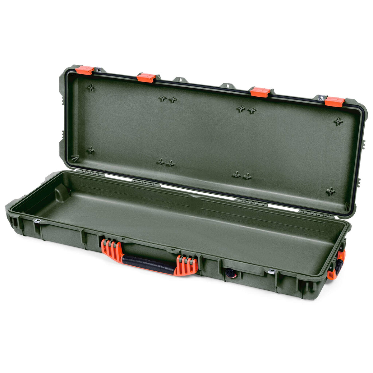 Pelican 1720 Protector Long Case, OD Green with Orange Handles &amp; Latches (Gen2) None (Case Only) ColorCase 017200-0000-130-150