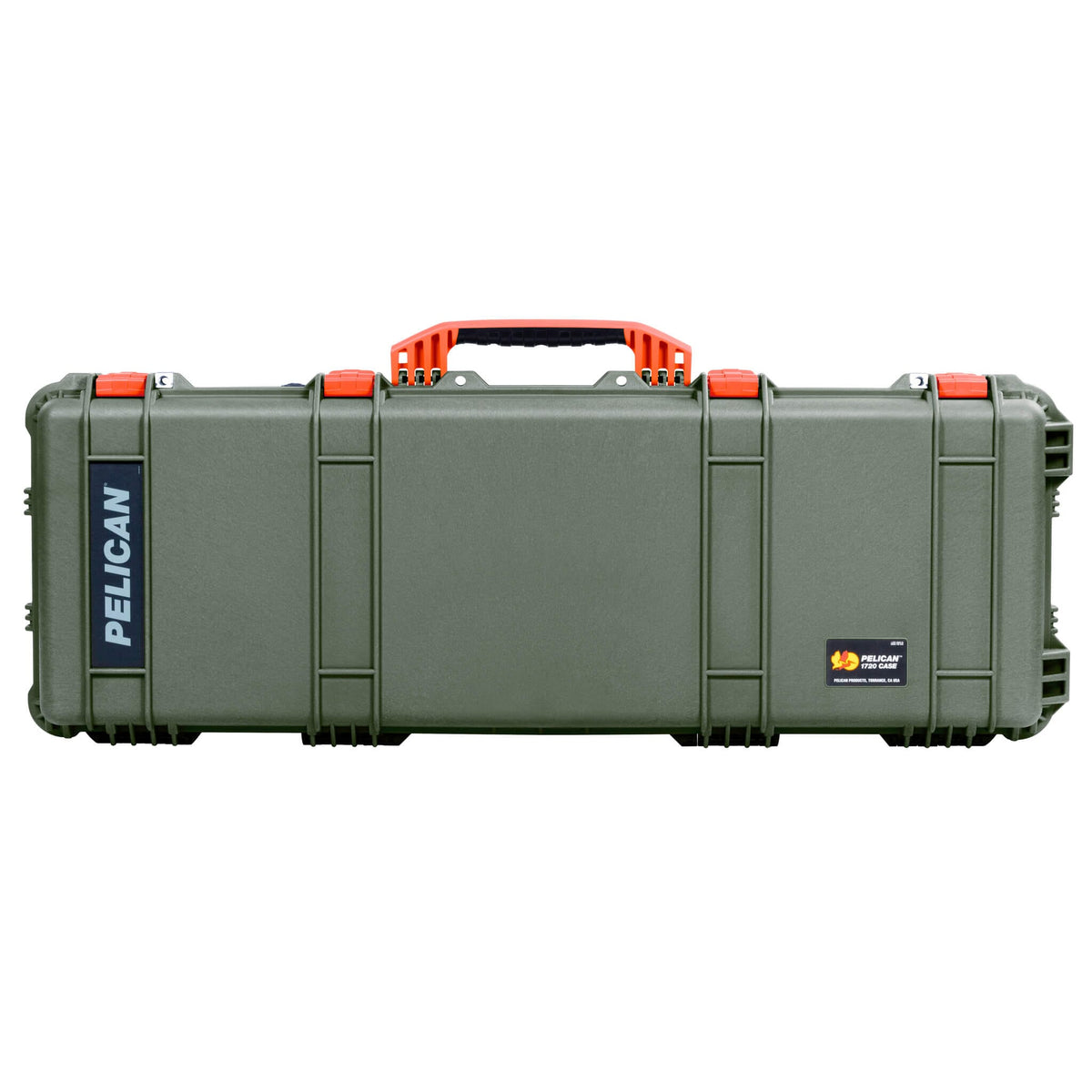 Pelican 1720 Protector Long Case, OD Green with Orange Handles &amp; Latches (Gen2) ColorCase 