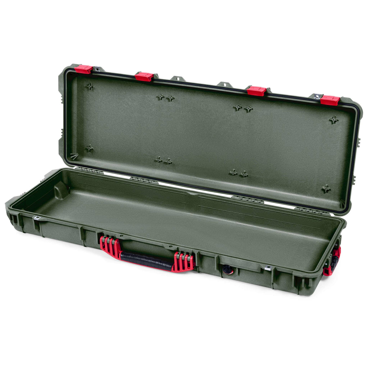 Pelican 1720 Protector Long Case, OD Green with Red Handles &amp; Latches (Gen2) None (Case Only) ColorCase 017200-0000-130-320