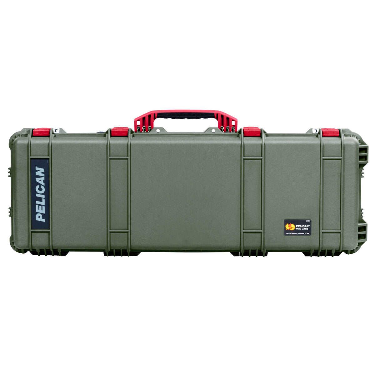 Pelican 1720 Protector Long Case, OD Green with Red Handles &amp; Latches (Gen2) ColorCase 