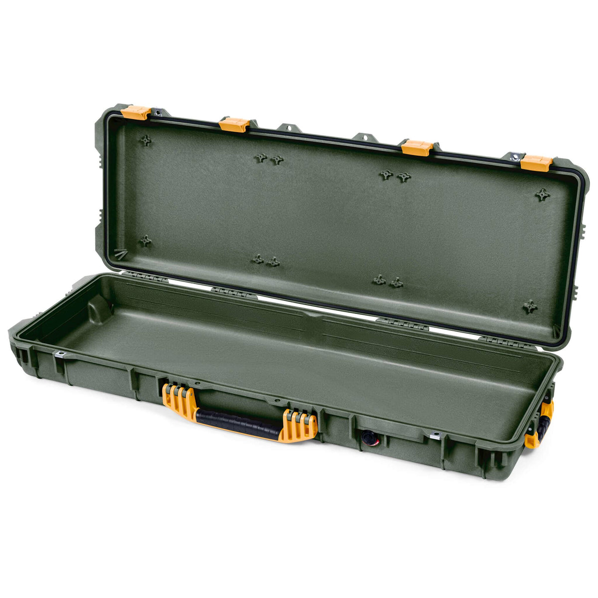 Pelican 1720 Protector Long Case, OD Green with Yellow Handles &amp; Latches (Gen2) None (Case Only) ColorCase 017200-0000-130-240