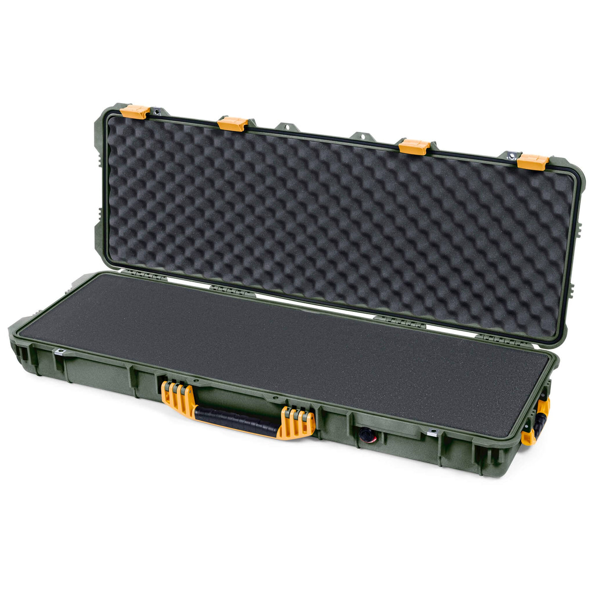 Pelican 1720 Protector Long Case, OD Green with Yellow Handles &amp; Latches (Gen2) Pick &amp; Pluck Foam with Convoluted Lid Foam ColorCase 017200-0001-130-240