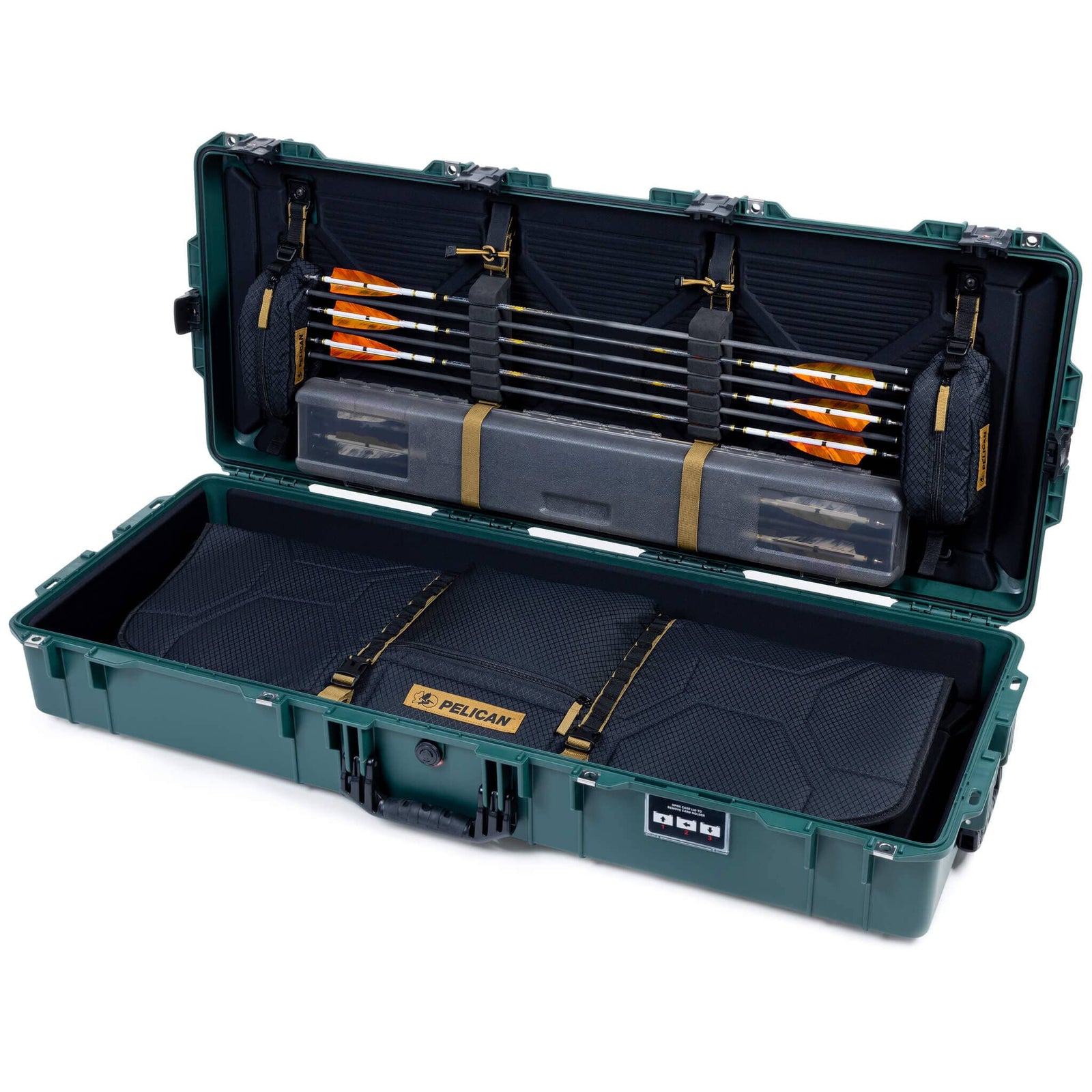 Pelican 1745 Air Bow Case with TSA Locking Latches, Trekking Green ColorCase 