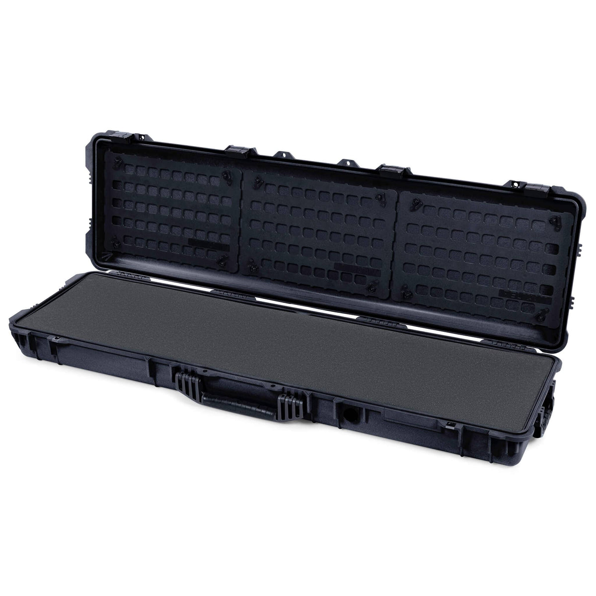 Pelican 1750 Protector Long Case, Black (Gen2) Solid Foam with EZ-Click™ MOLLE Panels ColorCase 017500-0402-110-110